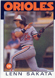 1986 Topps Baseball Cards      446     Lenn Sakata